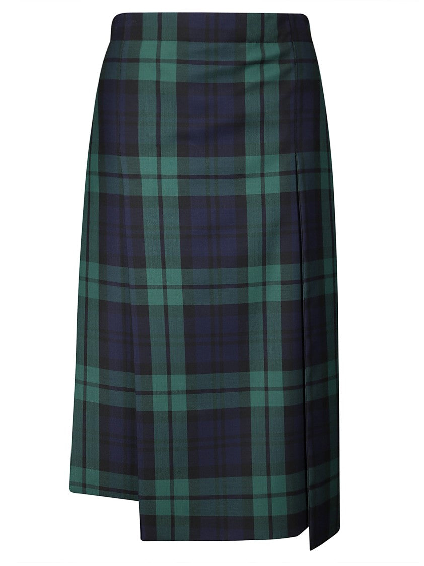 Setchu Tartan Skirt With Slits