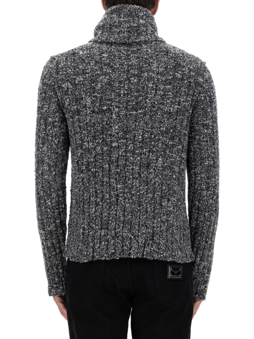 Dolce & Gabbana Textured Knit Turtleneck Pullover