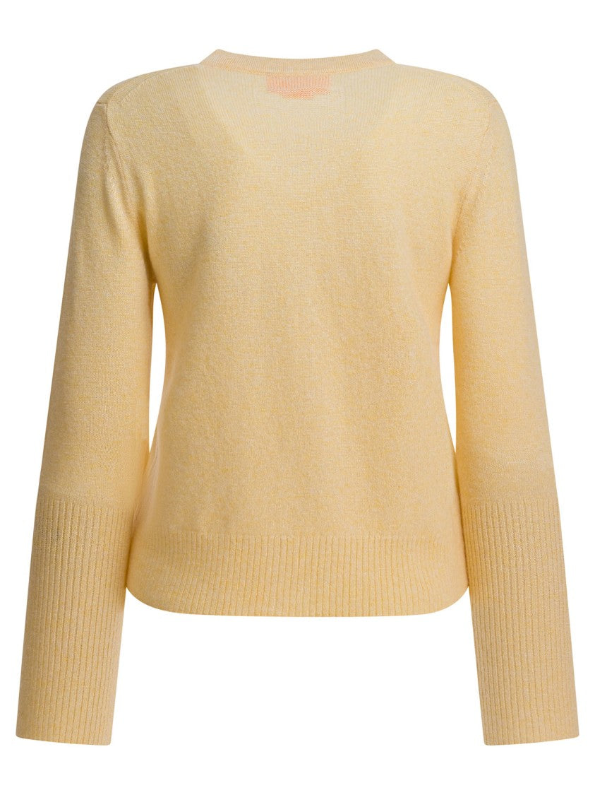 Guest In Residence Yellow Cashmere Cardigan With Button-Down Front