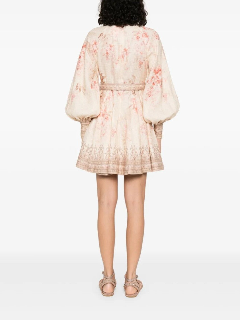 Zimmermann `Illuminate` Buttoned Mini Dress