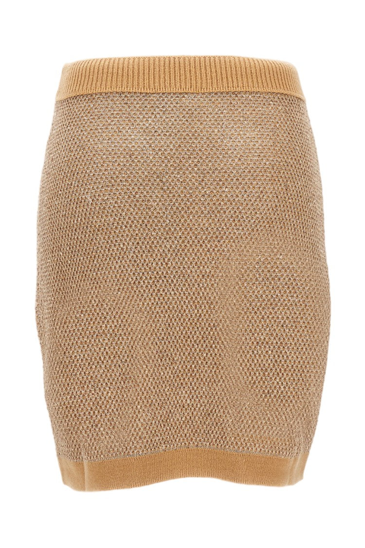 Elisabetta Franchi Ribbed Knit Wool Skirt