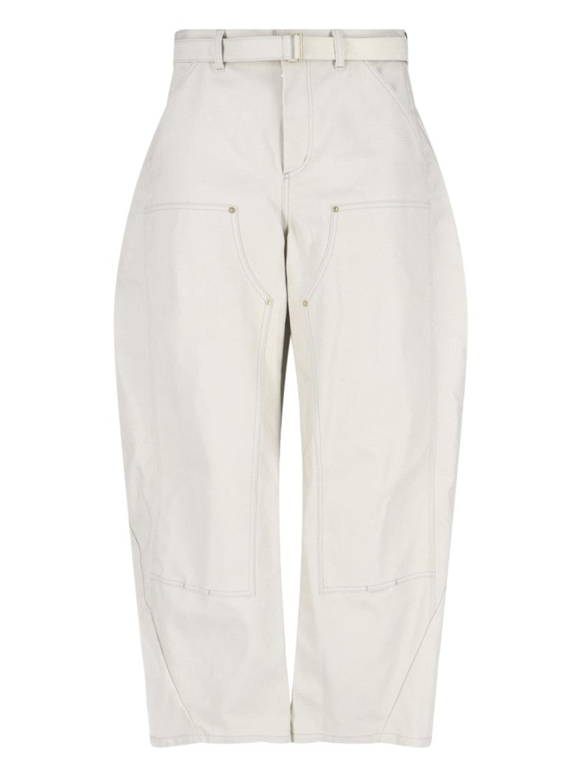 Sacai Duck Pants With Curved Wide Leg Design