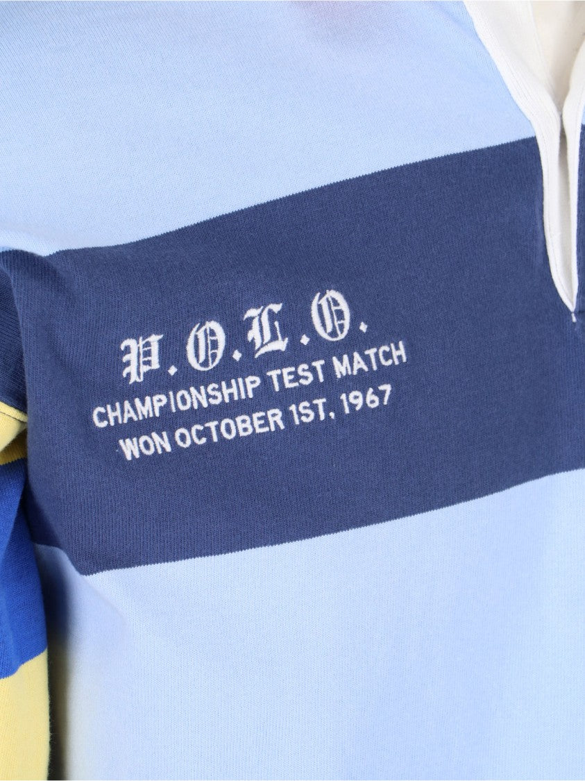 Polo Ralph Lauren "Stripe Rugby" Polo Shirt – Blue