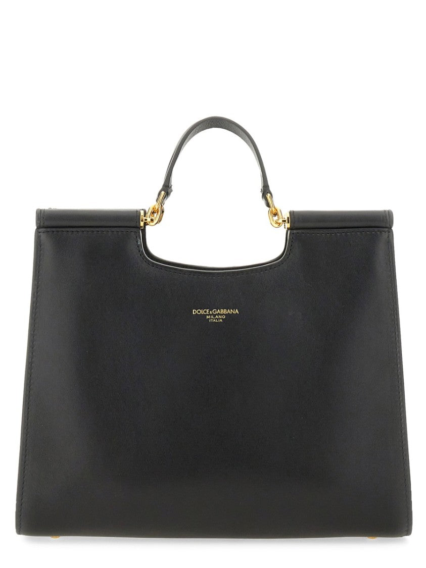 Dolce & Gabbana "Sicily" Small Leather Shopping Bag