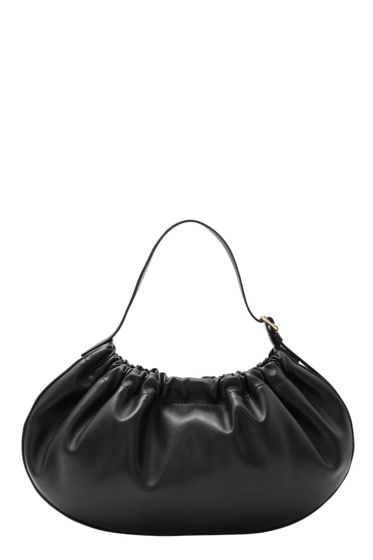 A.P.C. Black Ninon Hoop Gathered Polyurethane Bag
