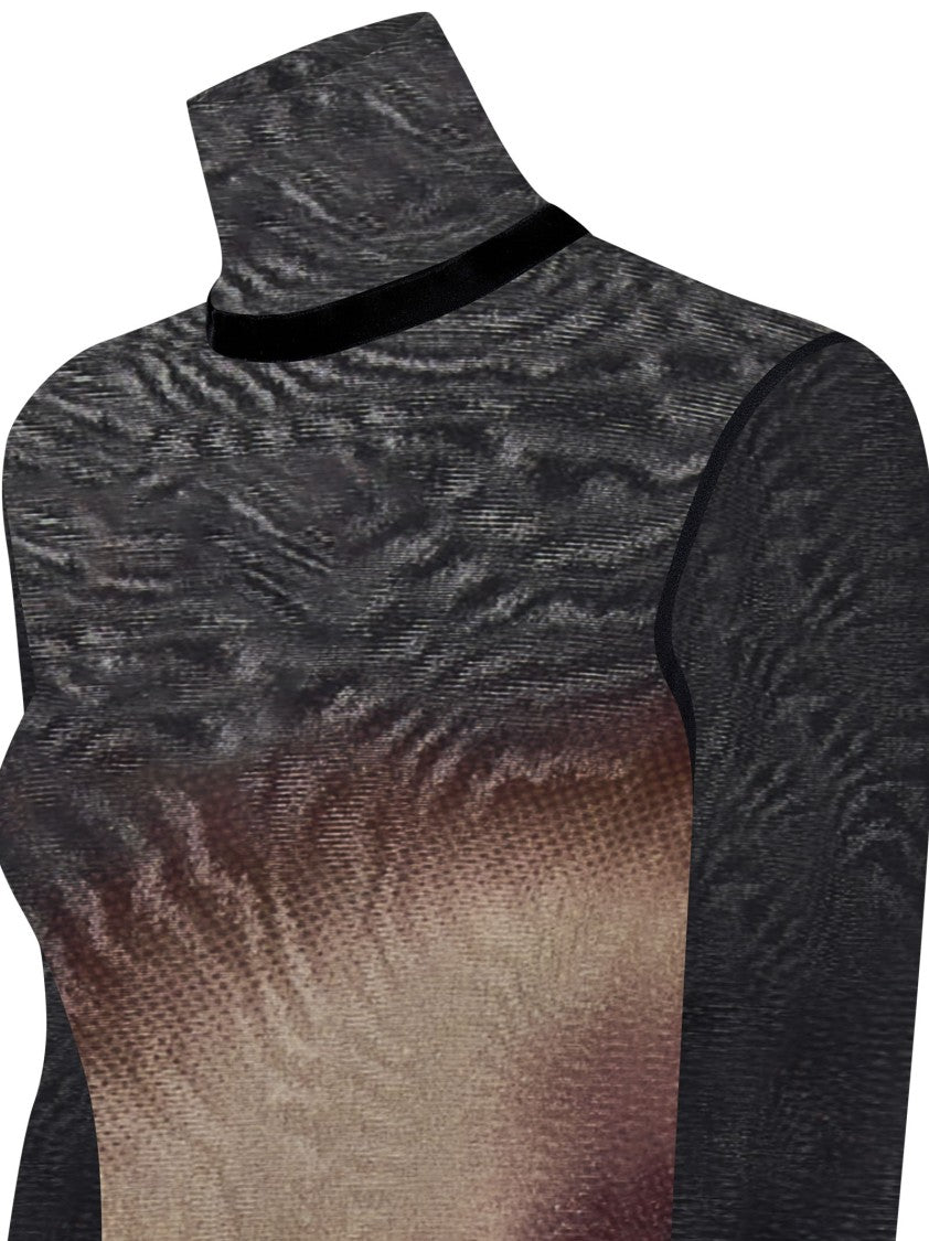 Jean Paul Gaultier Turtleneck Maxi Dress With Pigalle Print