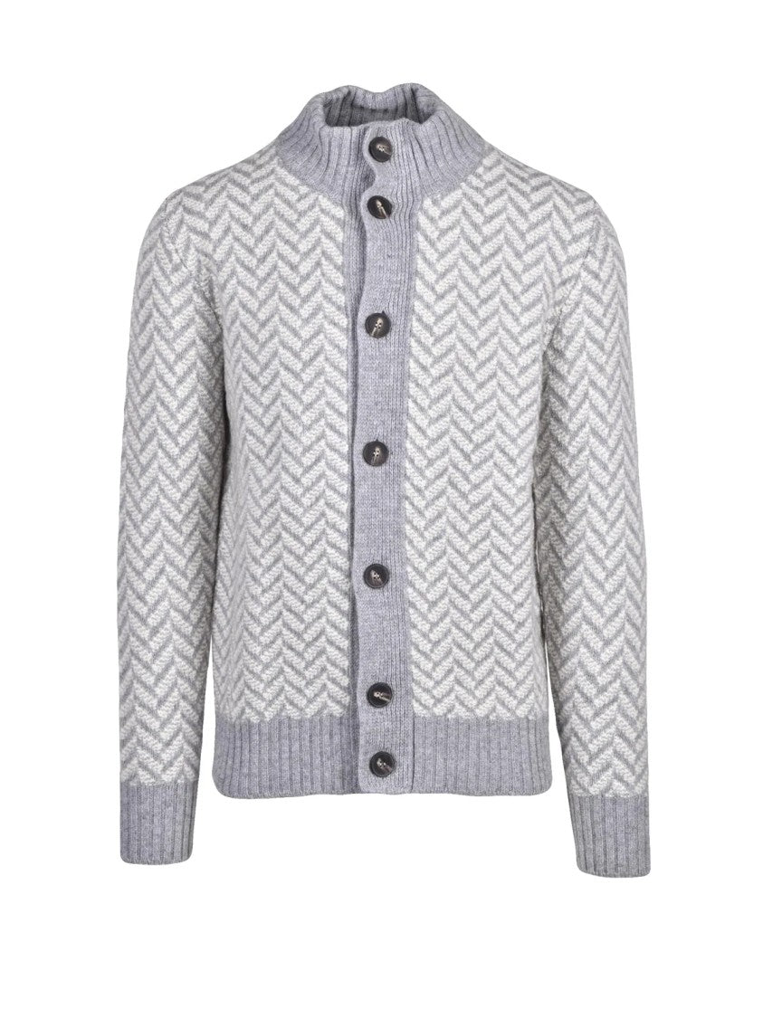 Kangra Textured Merino Wool Button Jacket With Ribbed Details