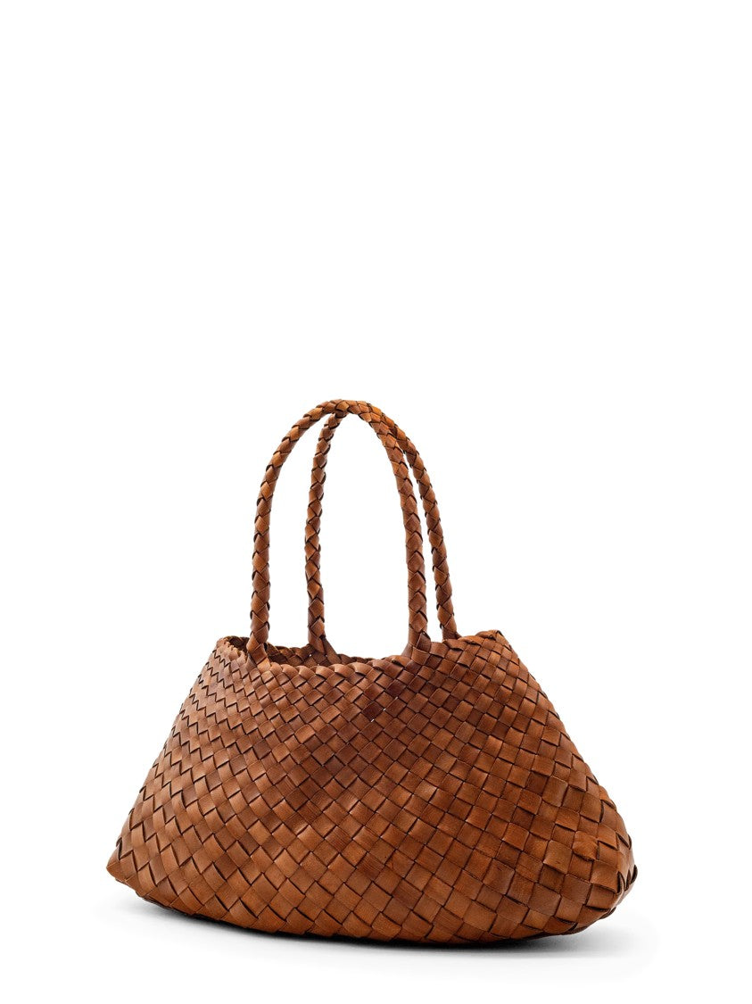 Dragon Diffusion Buff Calf Leather Handbag With Braided Handles