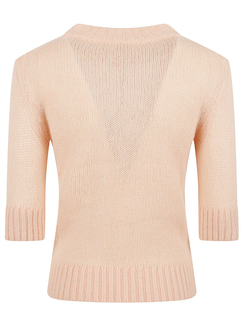 Chloé Crew-Neck Elbow-Sleeve Jumper In Alpaca Wool