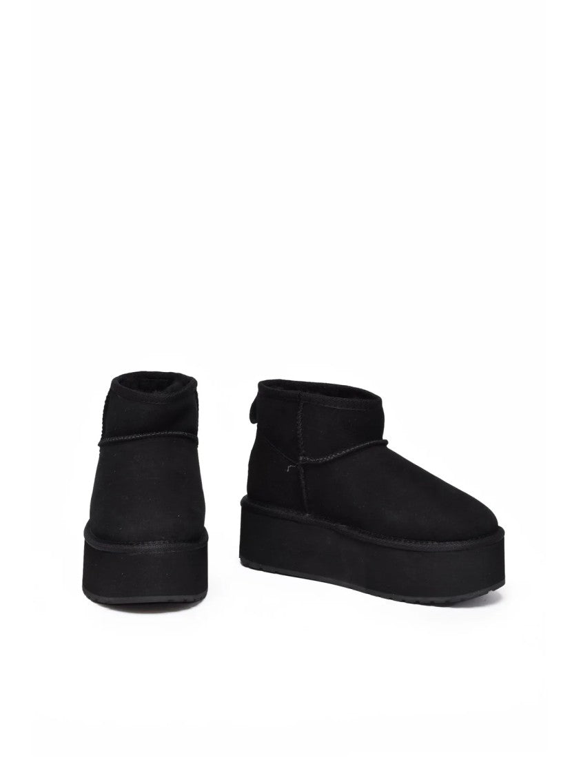 Emu Australia Black Stinger Micro Wool-Lined Leather Ankle Boots