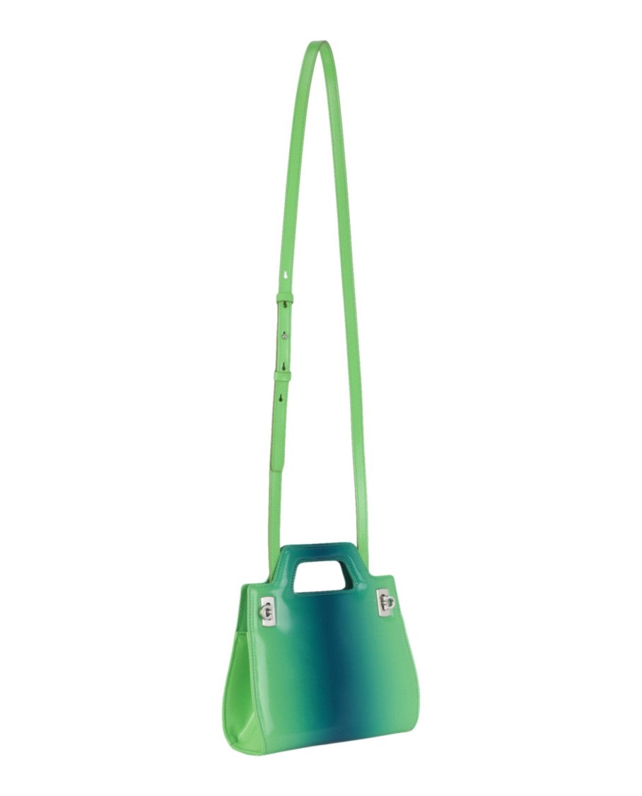 Ferragamo Mini Top-Handle Bag With Ombre Finish And Silver-Tone Hardware
