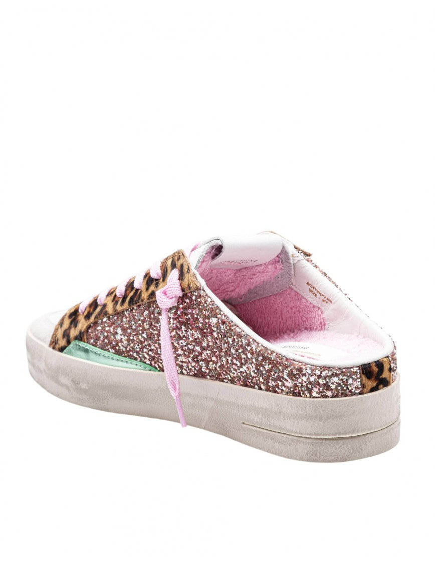 Crime London Crime Sneakers Deluxe Pink Glitter Sabot