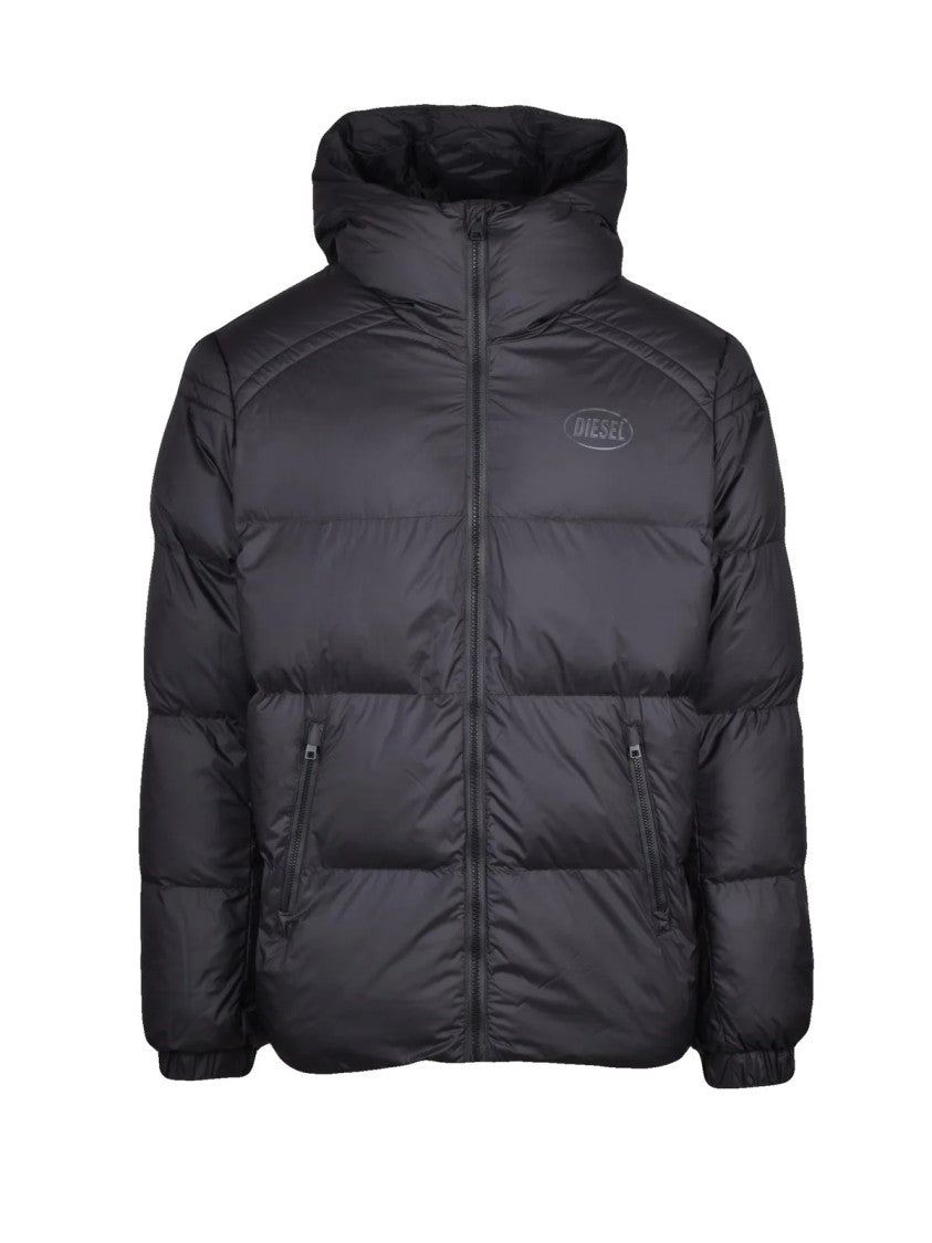 Diesel Black Polyester Padded Down Jacket