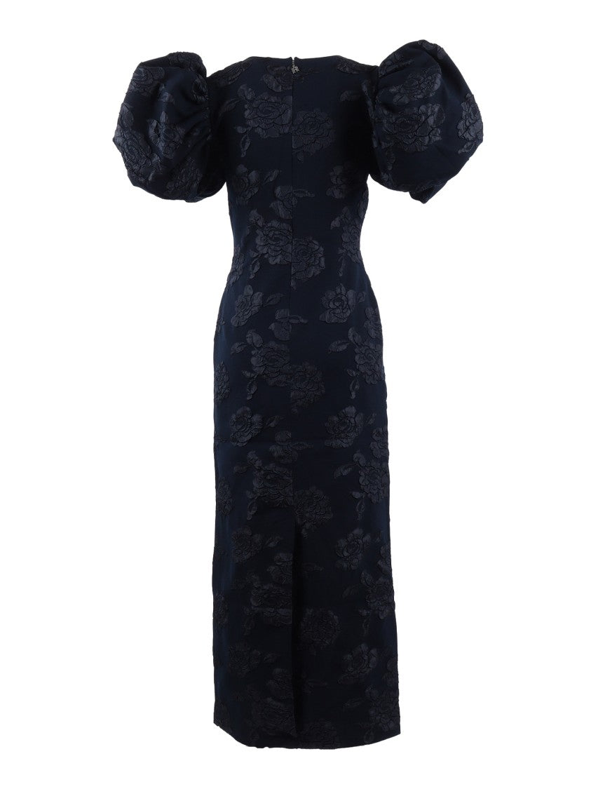 Rotate Blue Sky Captain Jacquard Midi Dress