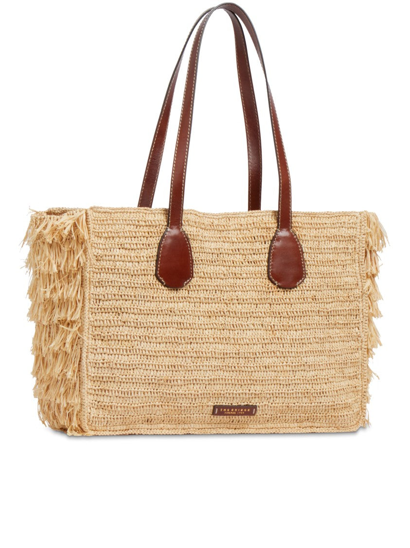 The Bridge Shopping Rectangular Straw Fringed Tote Bag