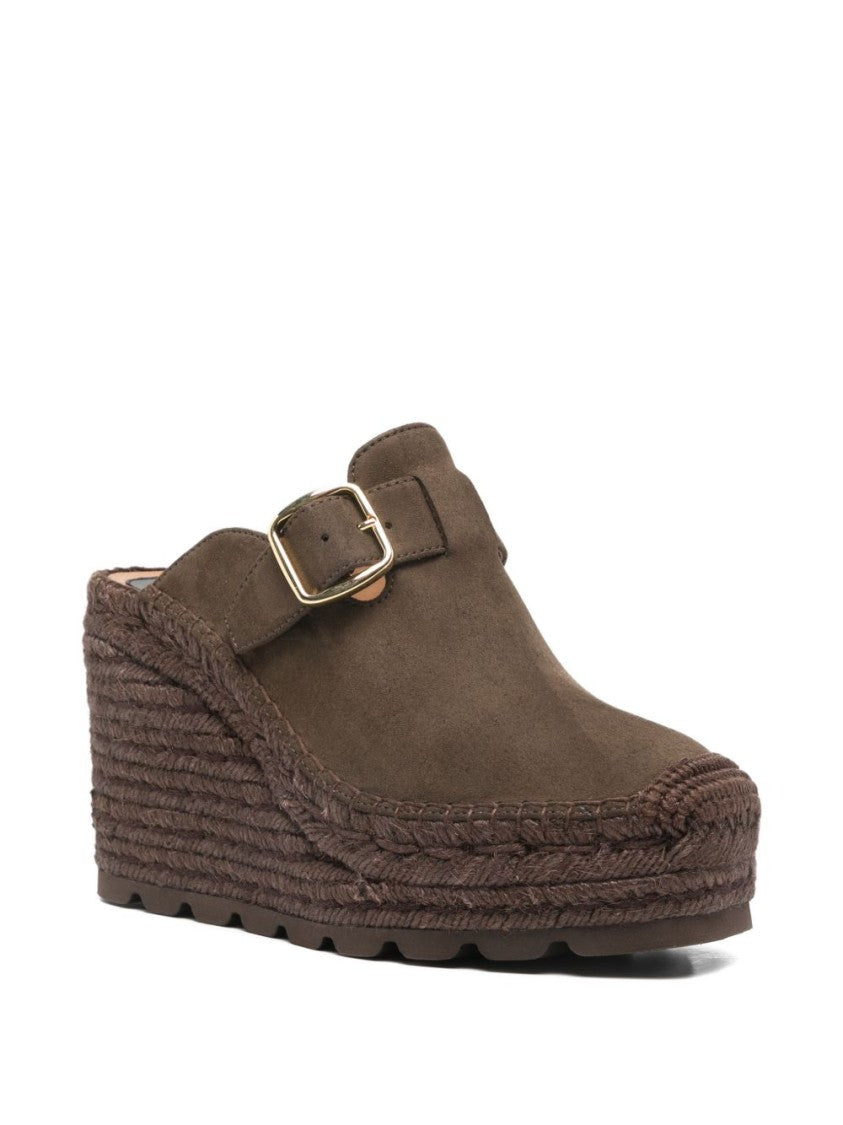 Stella Mccartney Closed-Toe Wedge Sandals With Braided Rope Detail