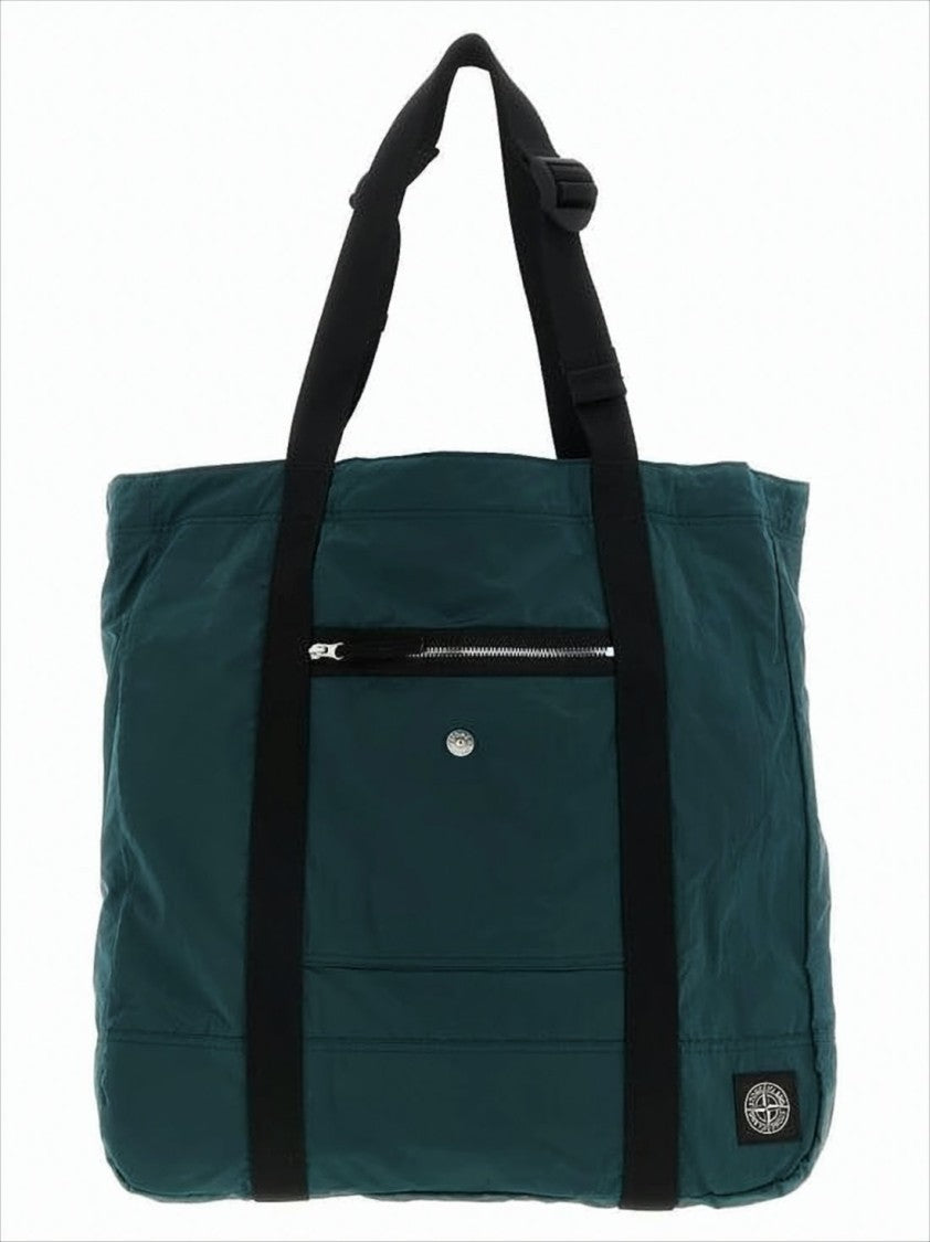 Stone Island Deep Teal Polyamide Tote Bag