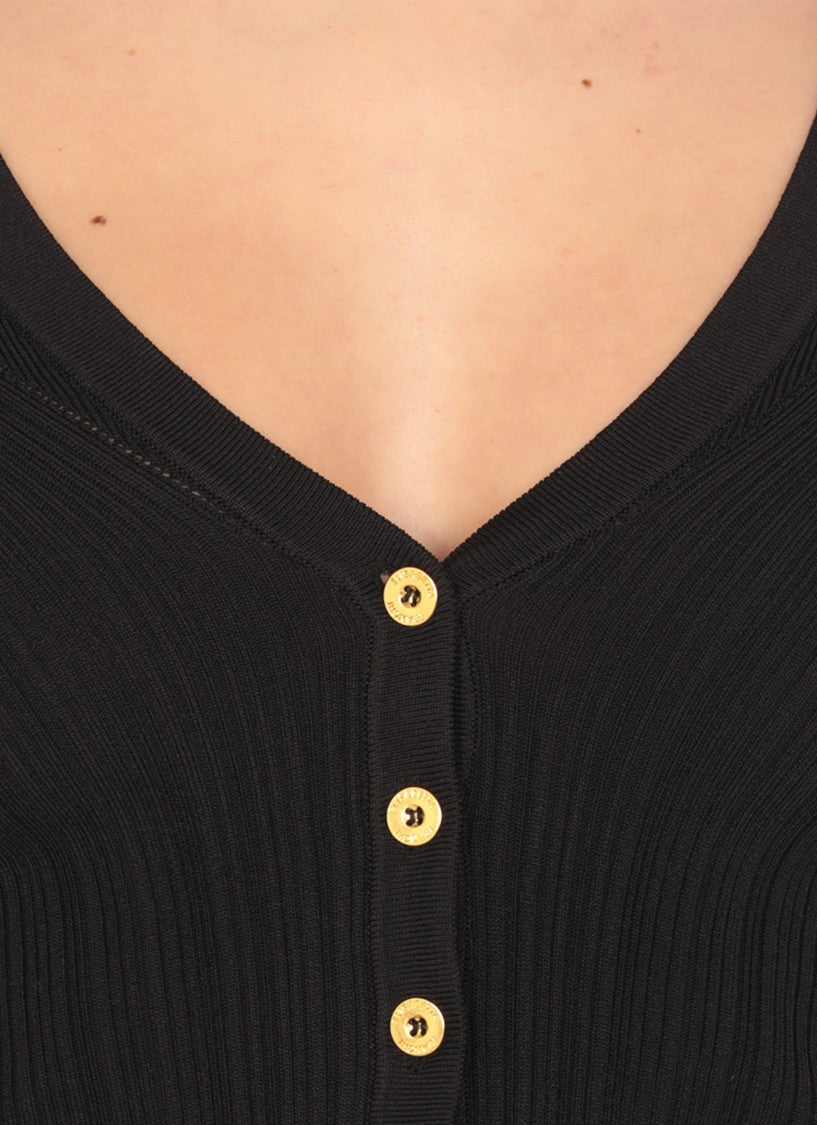 Elisabetta Franchi Black Viscose Blend Cardigan