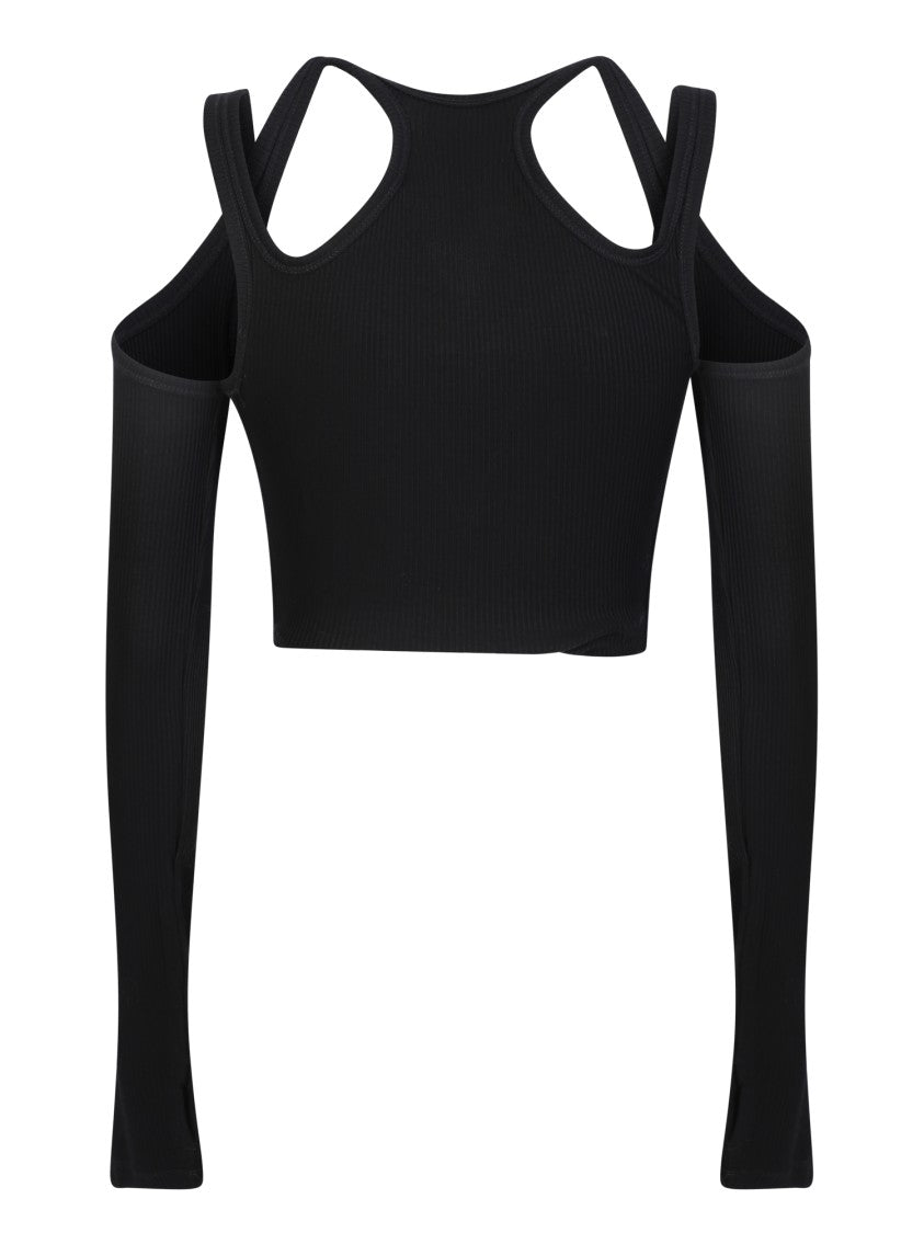Dion Lee Ribbed Accents Black Tops