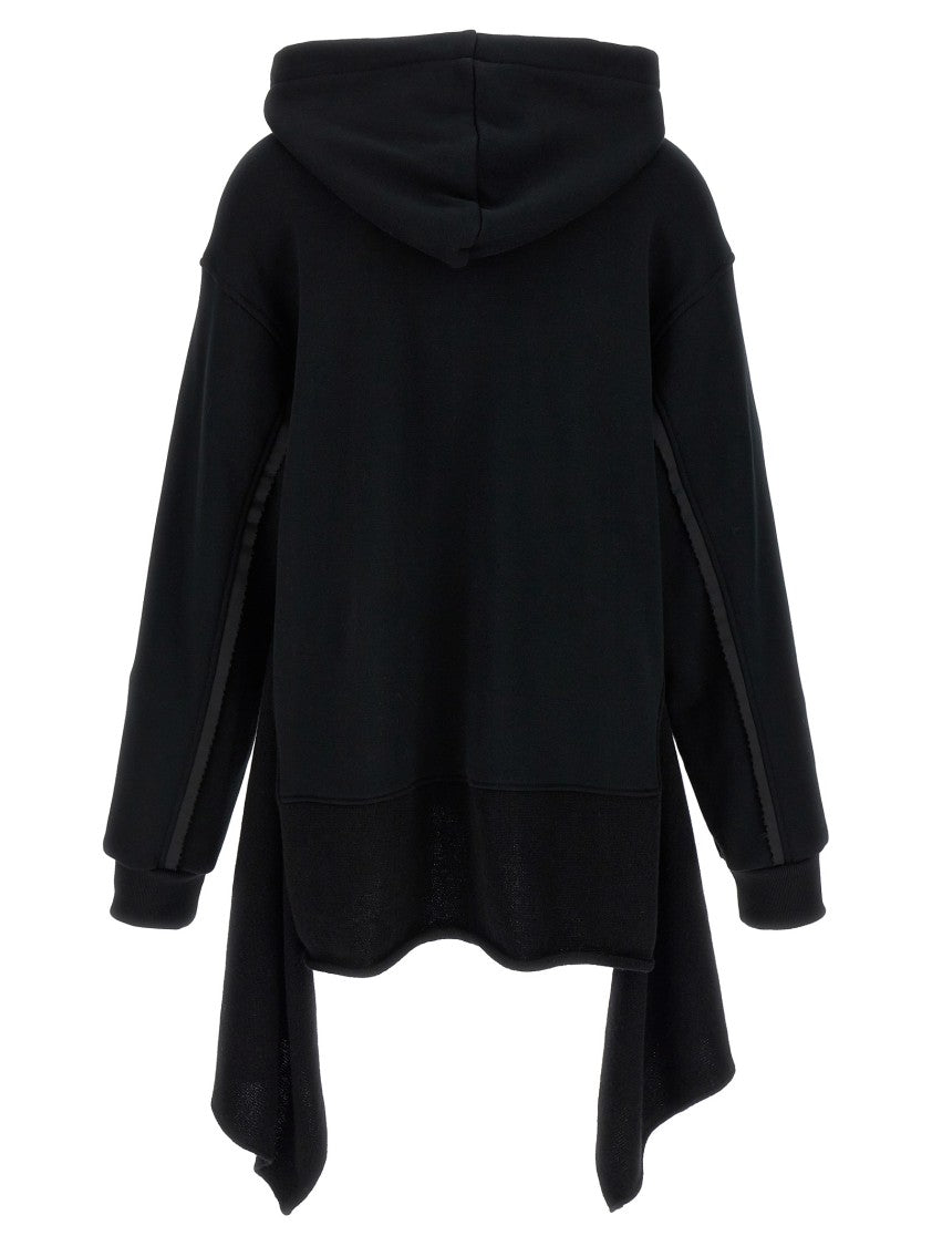 Undercover Two-Material Hoodie With Asymmetrical Wool Inserts