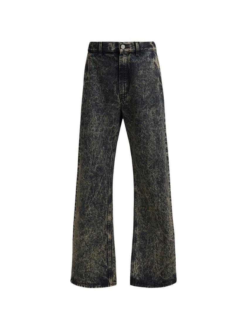 Marni Marble Denim Straight-Leg Jeans