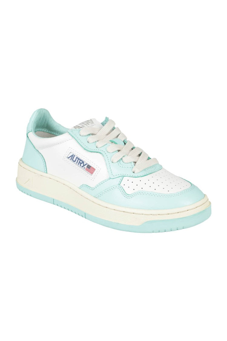 Autry White And Turquoise Leather Sneakers