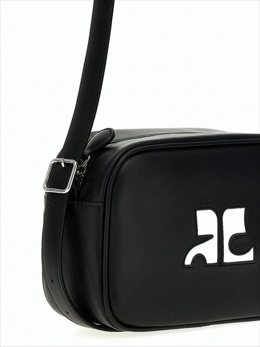 Courrèges Smooth Leather Crossbody Bag With Prominent Logo