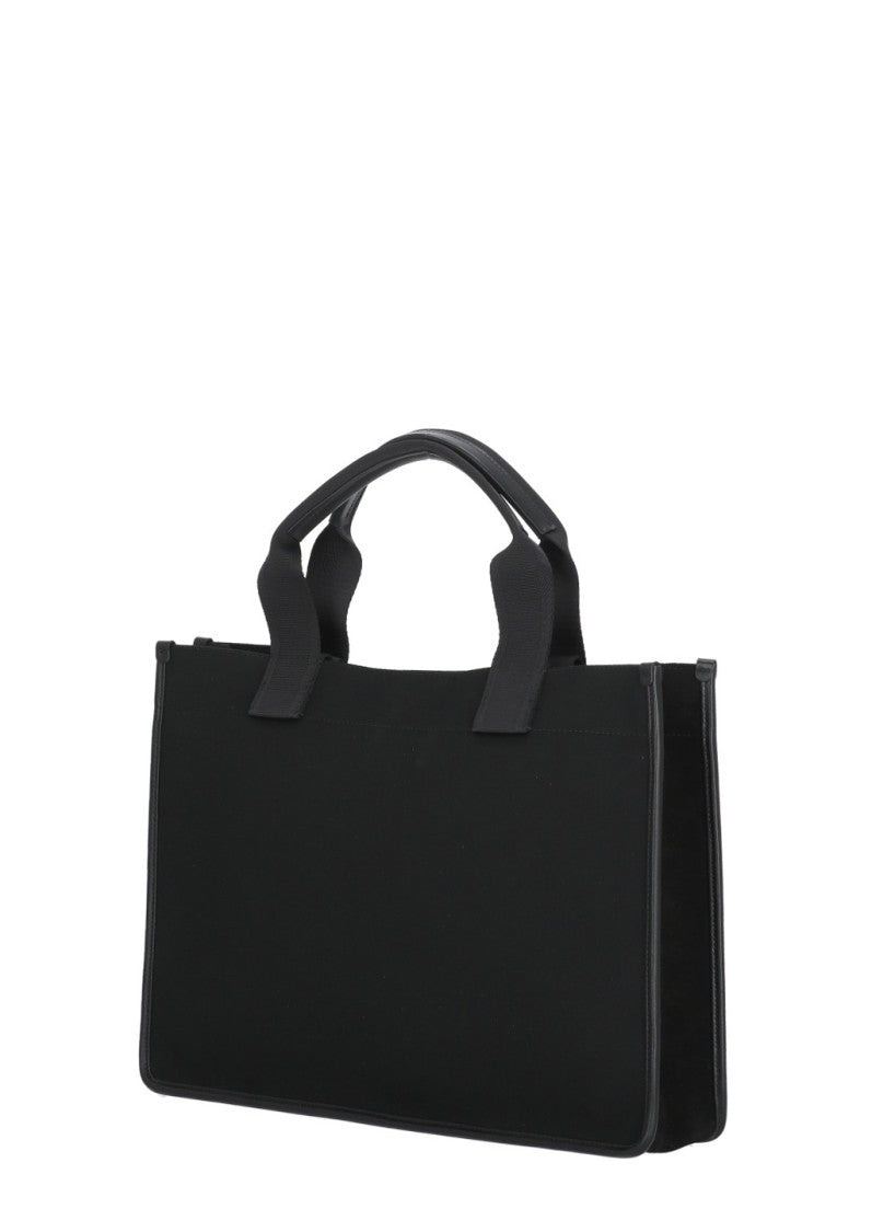 Maison Margiela Rectangular Black Cabas Shopping Bag With Magnetic Closure