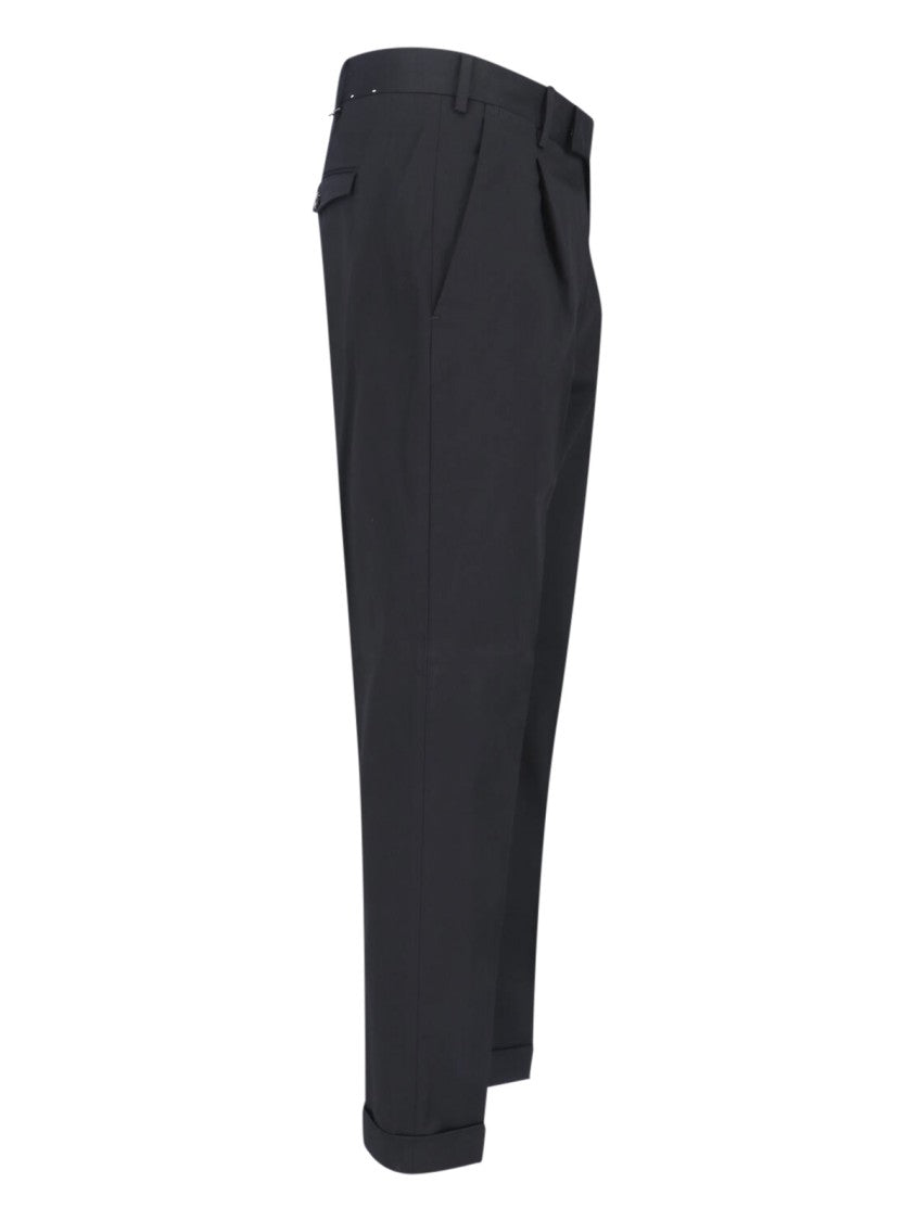 Pt Torino Tailored Black Trousers With Straight Leg Silhouette
