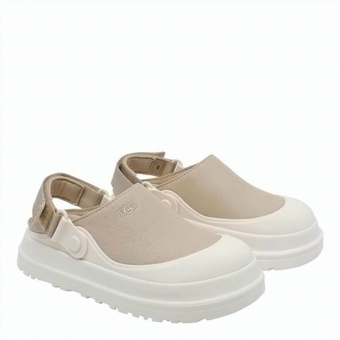 Ugg Beige Fabric White Tpu Toe Sandals