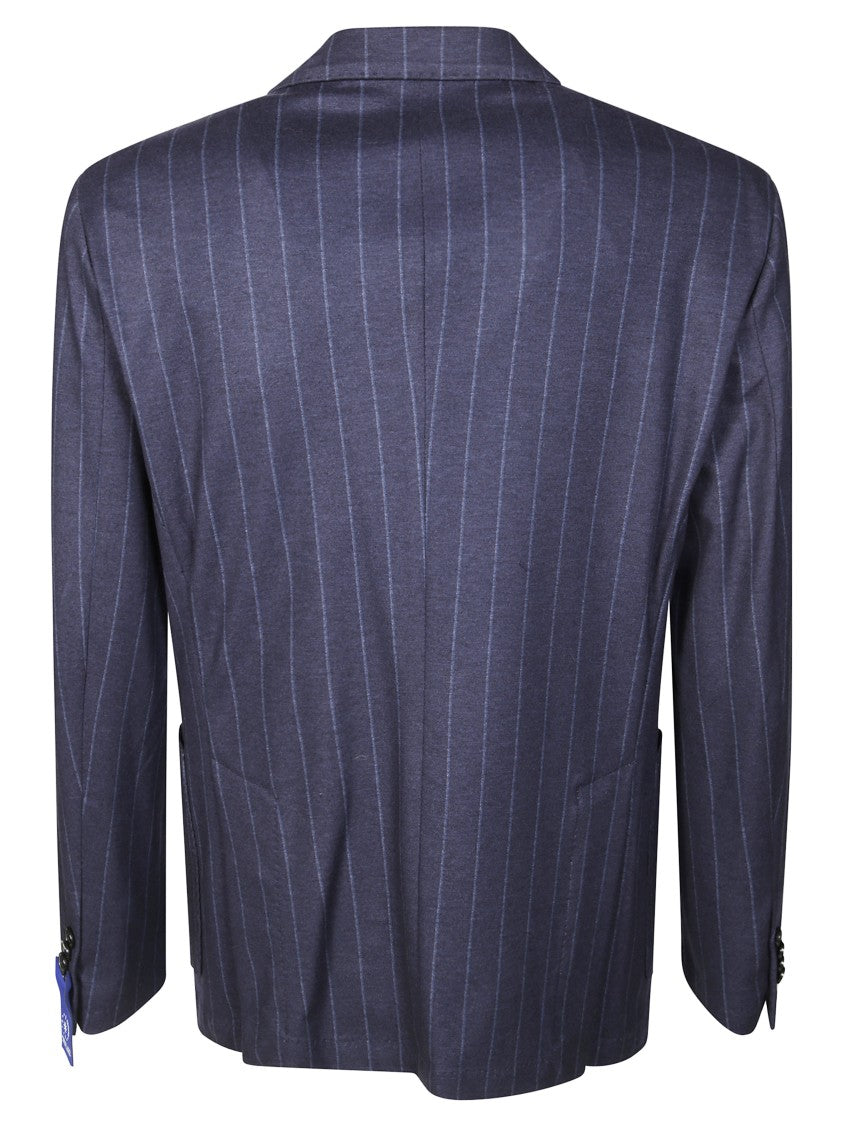 Manuel Ritz Tailored Double-Breasted Pinstripe Blazer