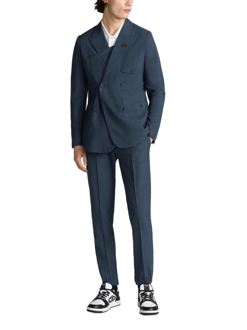 Dior Neutrals Pleated Wool-Blend Formal Pants