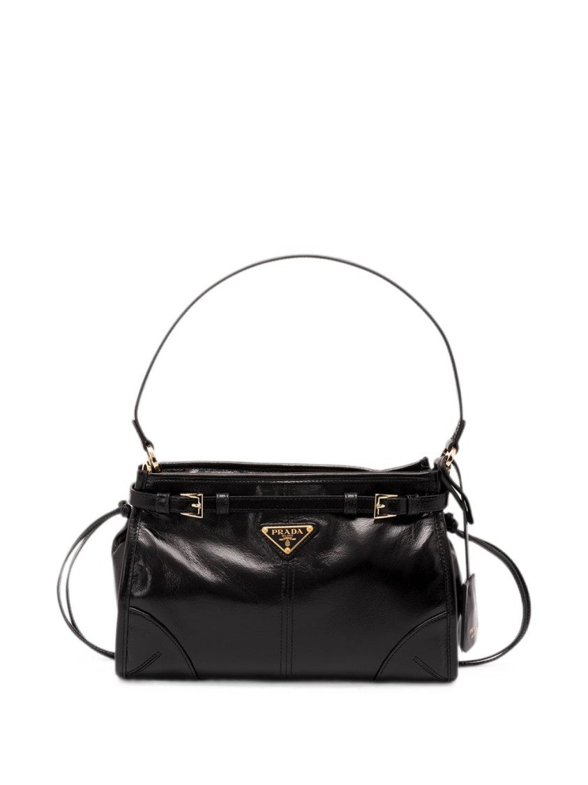 Prada Black Rectangular Calf Leather Handbag
