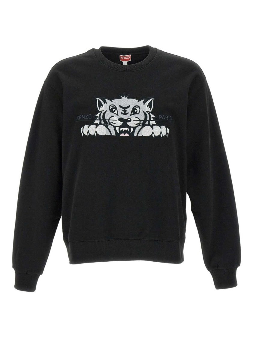 Kenzo Embroidered Logo Cotton Sweatshirt With Crew Neck