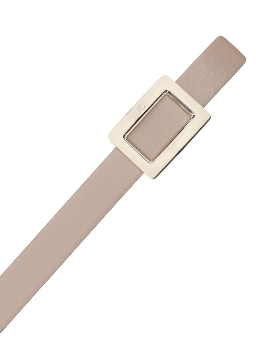 Roger Vivier Reversible Beige And Blue Leather Belt