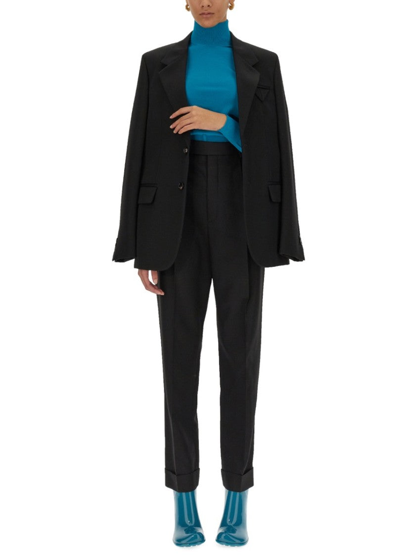 Bottega Veneta Reversible Single-Breasted Wool Jacket With Distinctive Closure