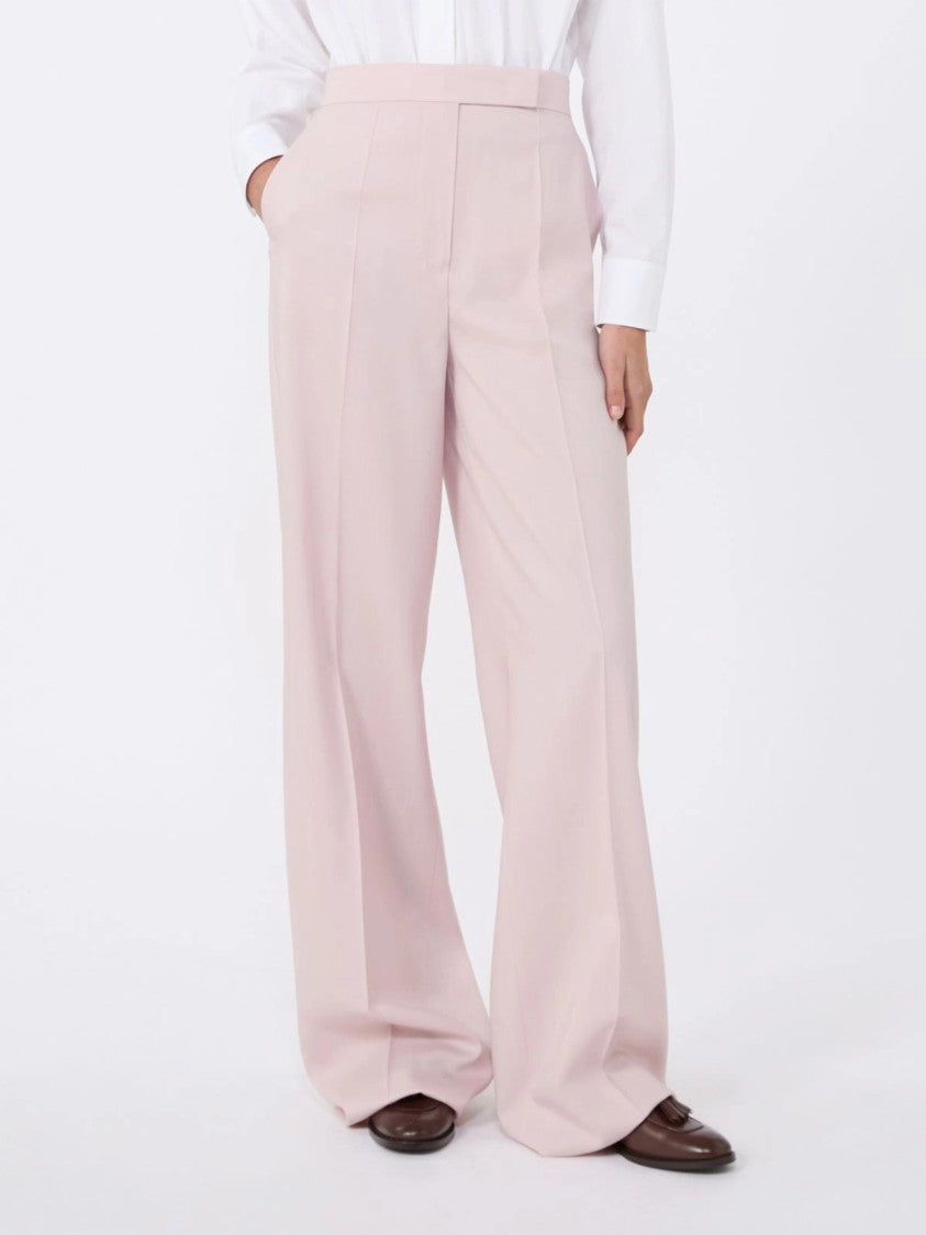 Max Mara Pink Girone Pleated Wide-Leg Trousers