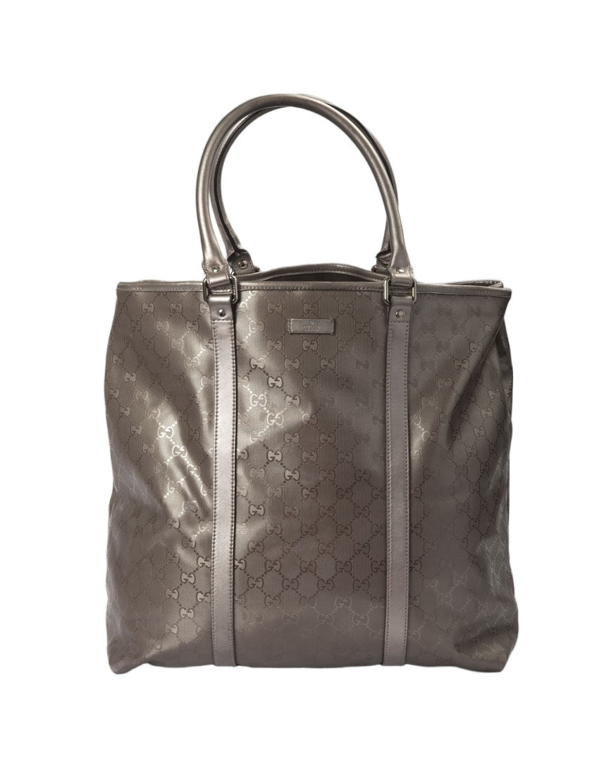 Gucci Large Crystal-Textured Lilac Tote With Silver Hardware