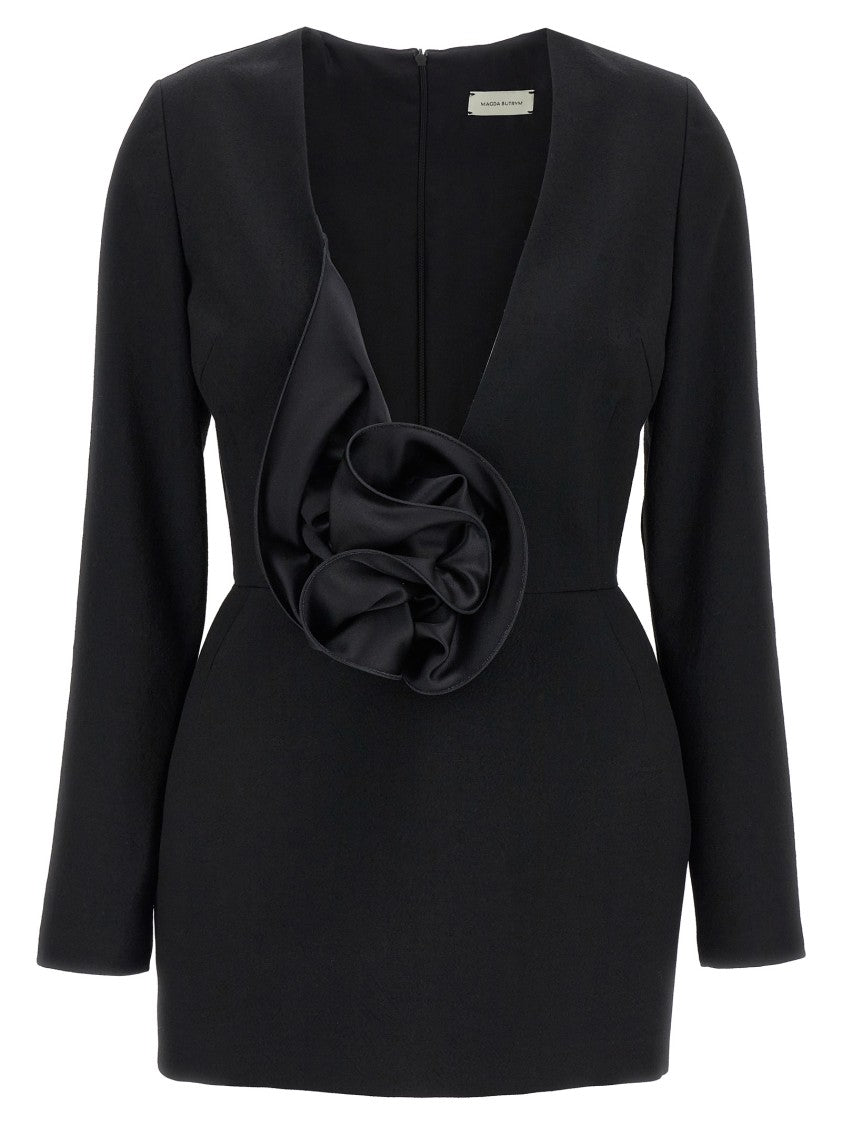 Magda Butrym Mini Wool Dress With 3D Floral Application