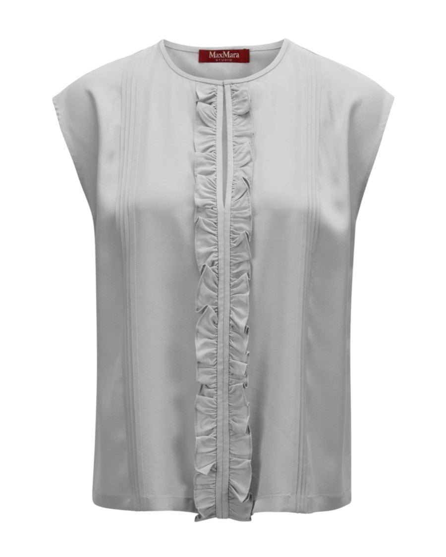 Max Mara Sleeveless Top With Central Ruffle Detail