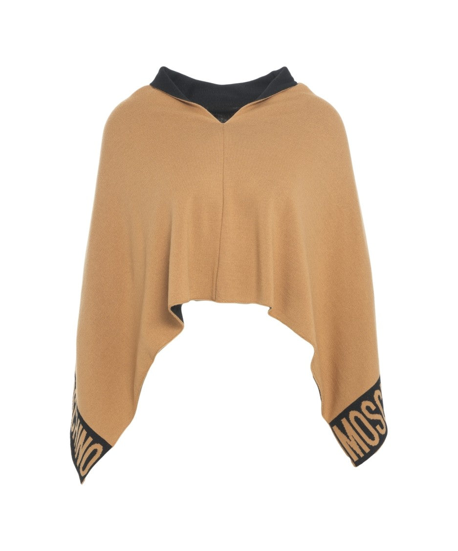 Moschino Knit Poncho With Contrasting Collar