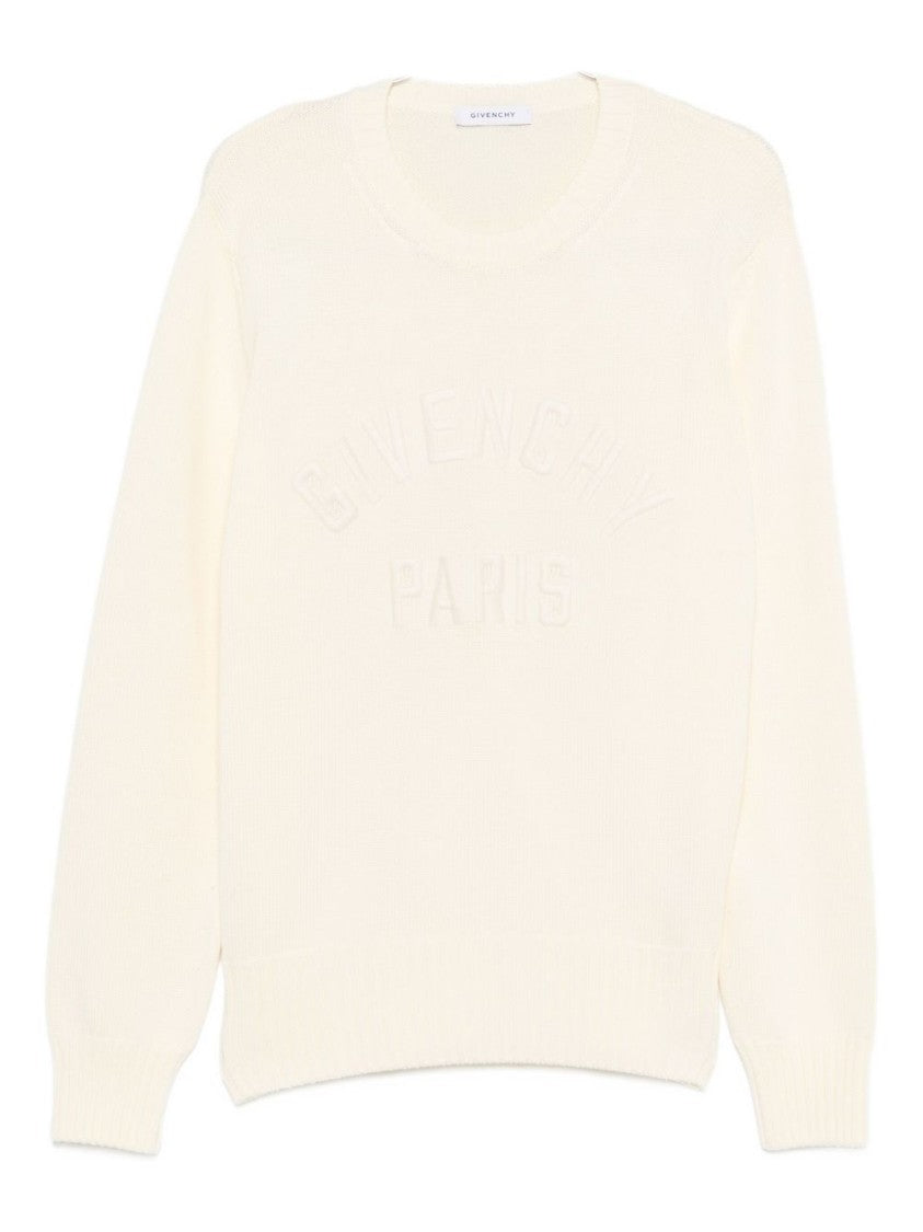 Givenchy Relaxed Fit Beige Sweater With Embossed Logo