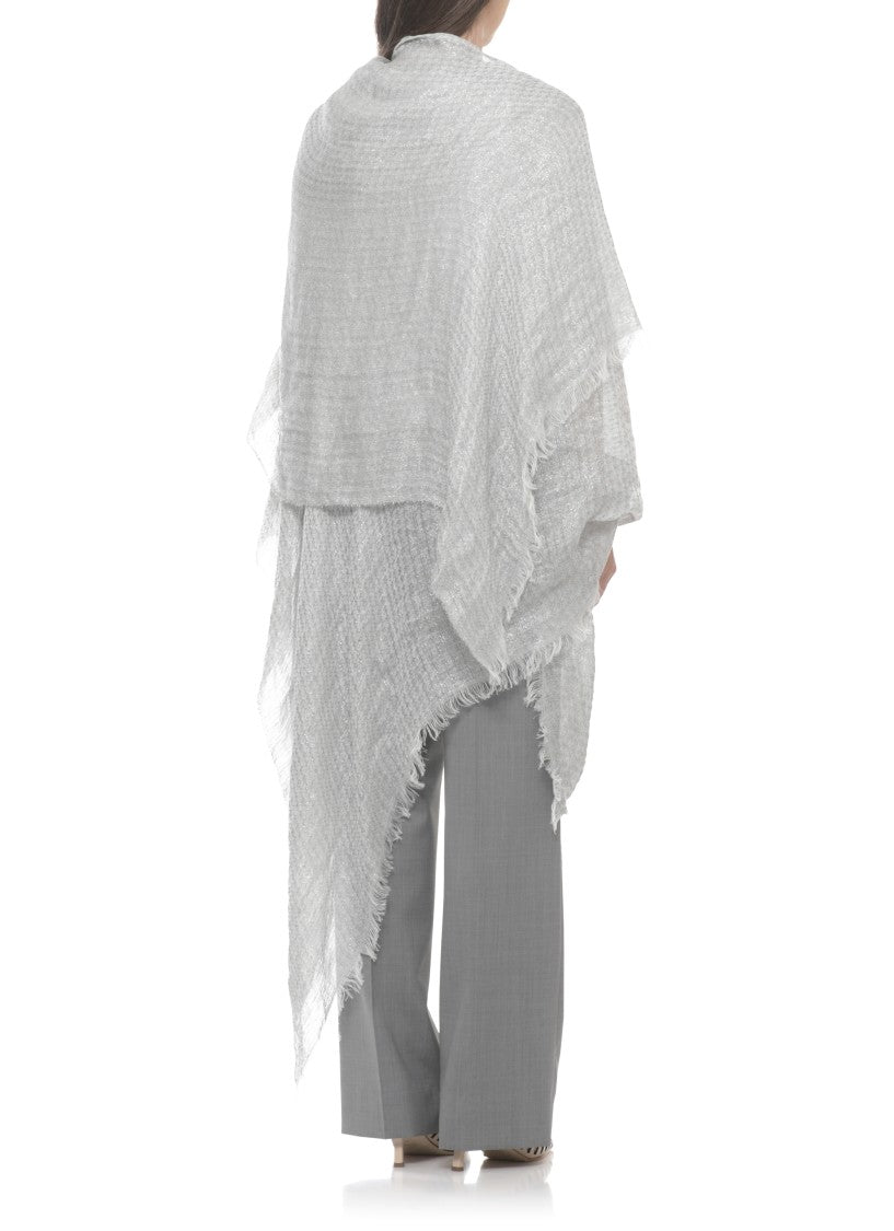 Panicale Grey Linen Lurex Cape