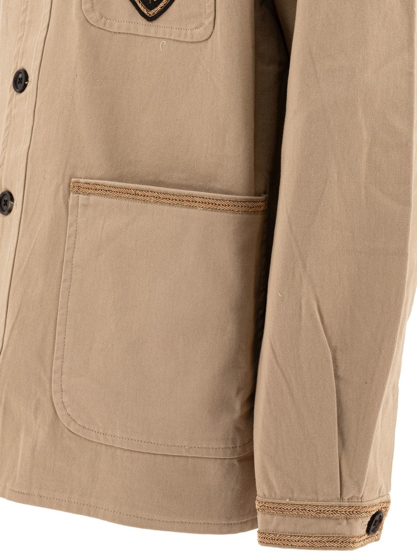 Bode Beige Cotton Jacket With Button-Up Front