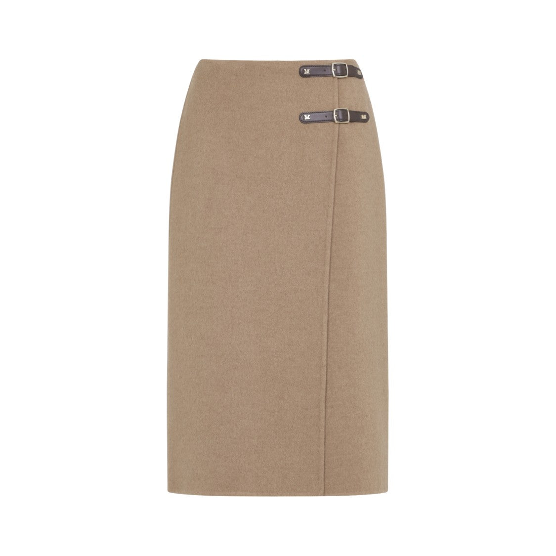 Max Mara Knee-Length Camel Wool Midi Skirt