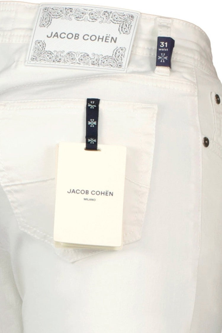 Jacob Cohen White Slim-Fit Five-Pocket Cotton-Blend Pants