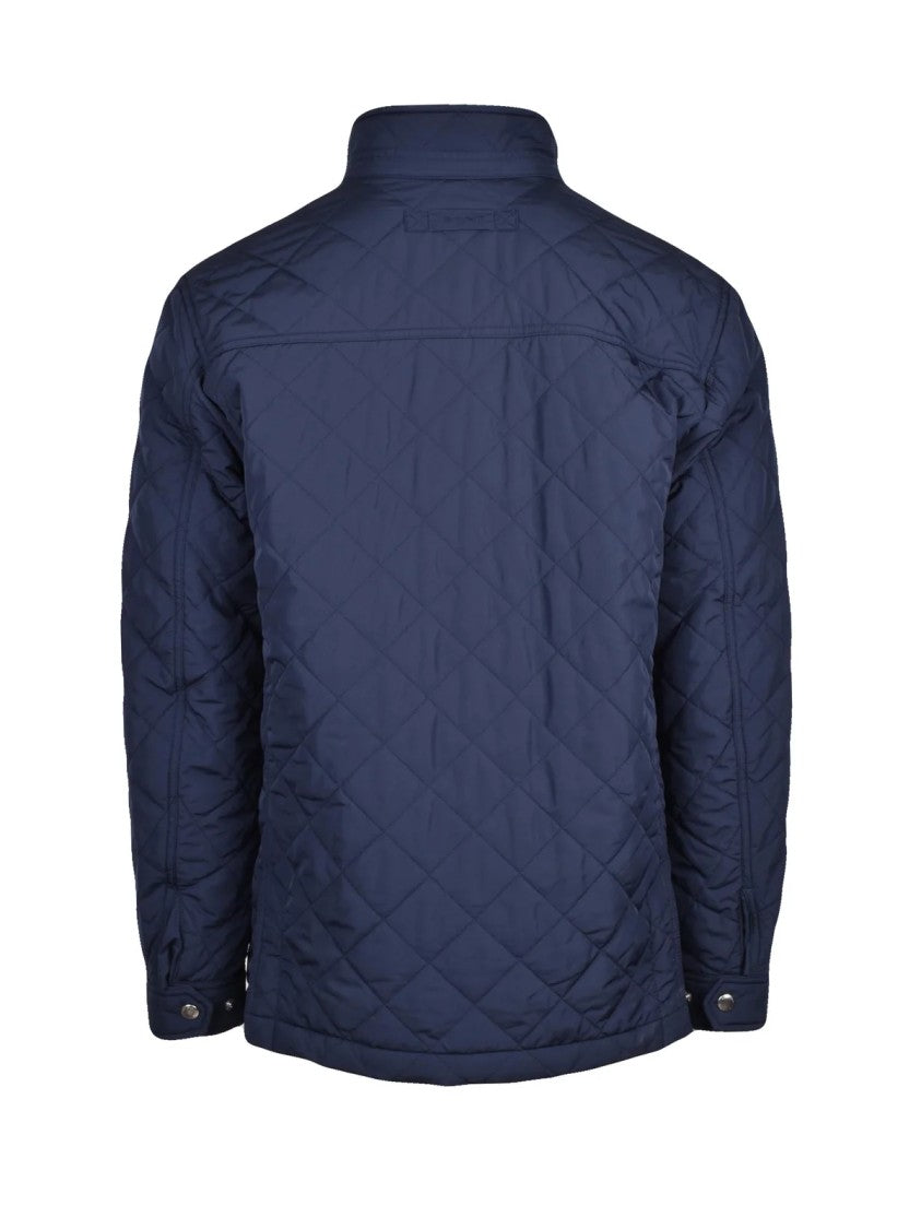 Gant Mid-Length Quilted Windcheater With Padded Texture And Flap Pockets