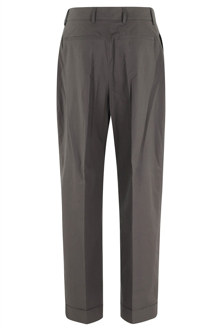 Soeur Anthracite Gray Watson Front-Pinces Cotton Wide-Leg Pants