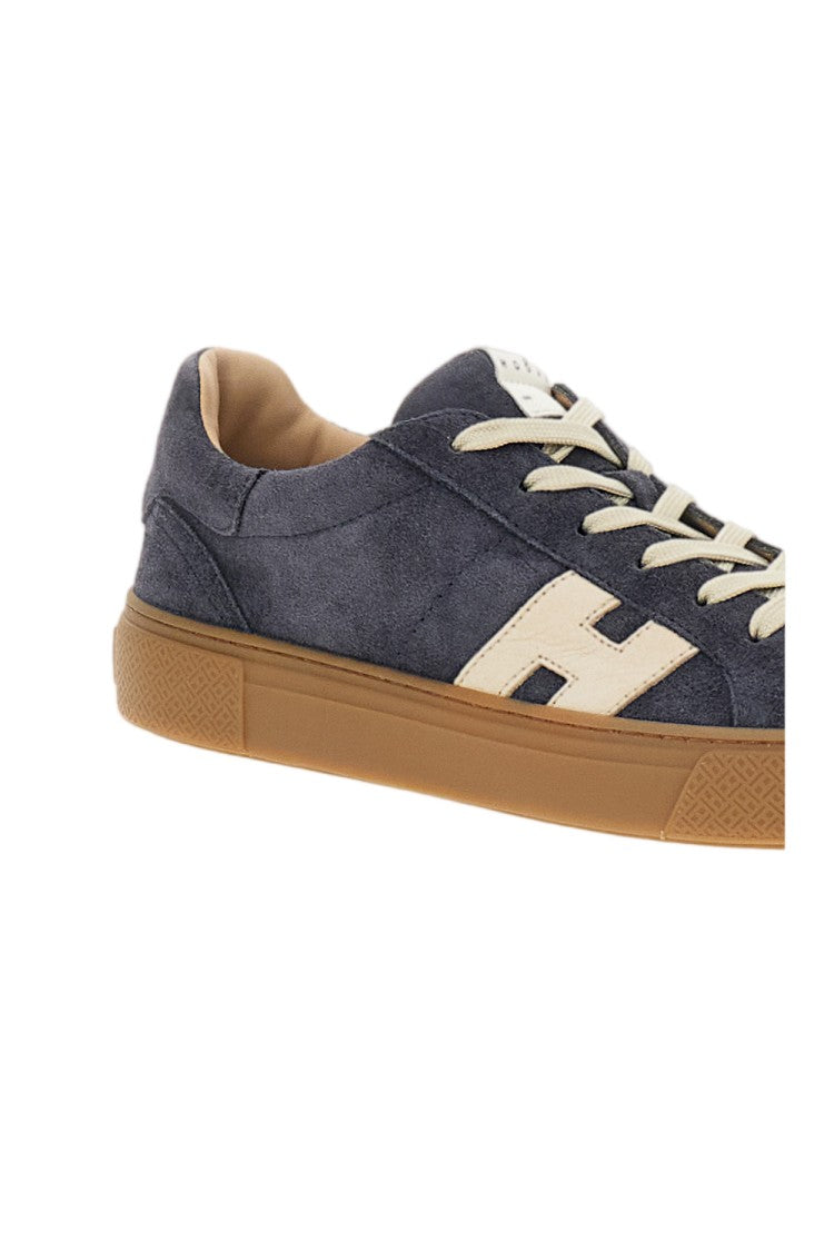 Hogan Blue Suede Leather Skater Sneakers