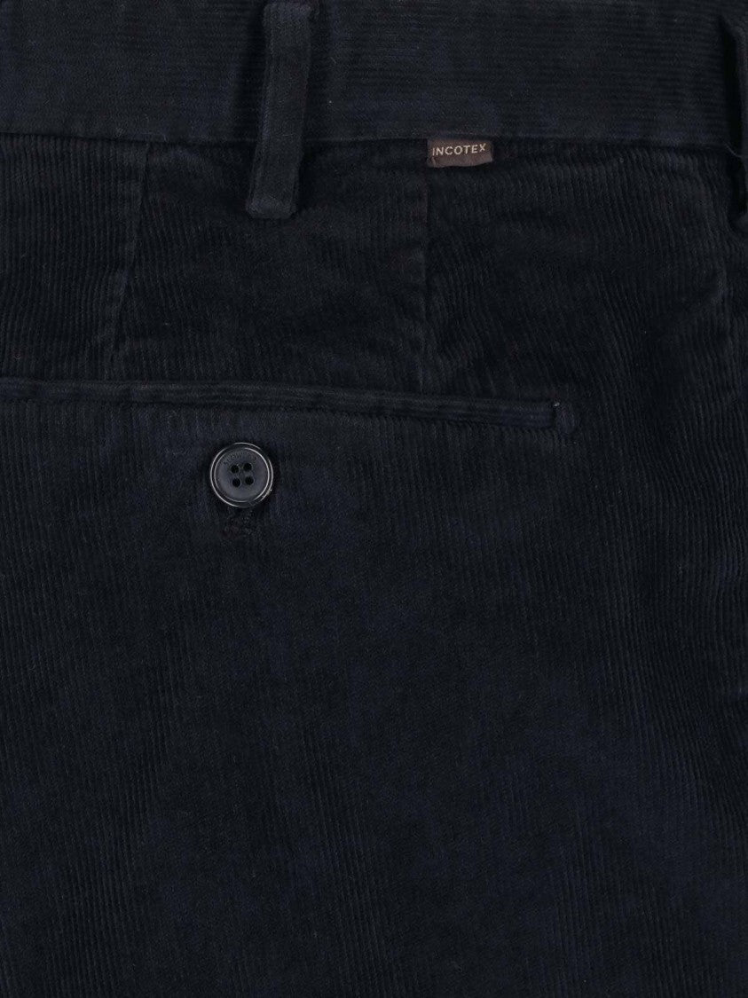Incotex Blue Slim-Fit Tailored Cotton Pants